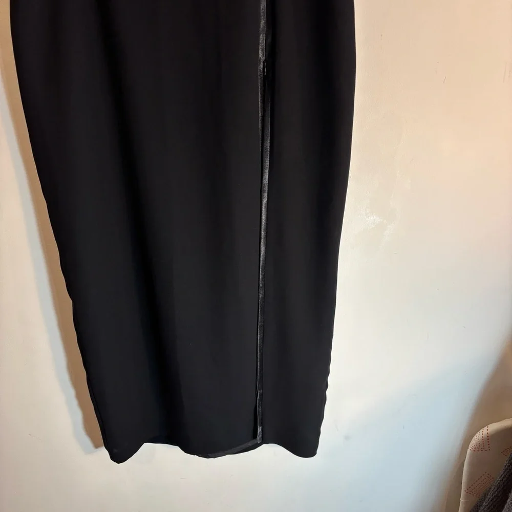 RIBKOFF TRENDS SZ 16 Pencil Skirt Satin Trimmed Zipper Slit Lined Ziper Closure - Picture 3 of 10